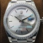 EW Swiss Rolex Day-Date Diamond Watch Presidential Replica Stainless Steel